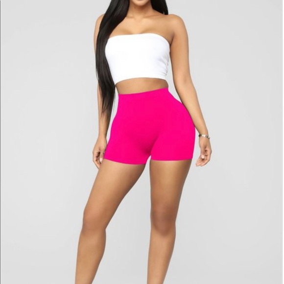Pants - Neon Fuchsia Seamless Basic Mini Bike Shorts